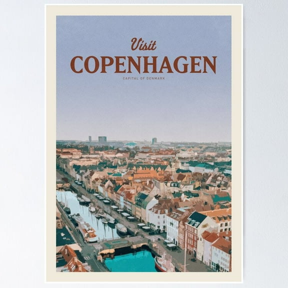 Poster Visit Copenhagen Wall Art, Unframed Prints For Home Or Office, Perfect Gift For Everyone, 8x12