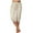 Beige, variant on Womens Capri Loose Drawstring Short Pants Lounge Joggers Pants