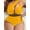 Yellow, variant on 2026 One Shoulder Plus Size Swimwear Women Hollow Push Up Chubby Curvy One Piece Swimsuit Large Big Bathing Suit