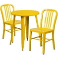 thumbnail image 2 of Emma + Oliver Commercial Grade 24" Round Yellow Metal Table Set-2 Vertical Slat Back Chairs, 2 of 5