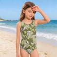 thumbnail image 2 of Grblisyd Girls One-Piece Swimsuit Cute Bathing Suit Racerback Keyhole Crew Neck Athletic Swimwear 2-13Y, 2 of 6