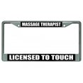 thumbnail image 1 of Massage Therapist Licensed To Touch Chrome License Plate Frame, 1 of 2