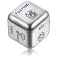 thumbnail image 1 of Food Decision Dice for Game Made with Strong Metal Silver Color Compact Size 1.5 Inches, 1 of 8