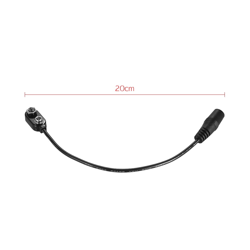 9V Battery Clip Converter Snap Connector 2.1mm 5.5mm Female Plug for Guitar Effect One Spot Power Supply