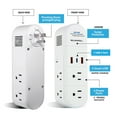 thumbnail image 2 of Bell + Howell Swivel Power Surge Protector Electric Charging Station with 6 Outlets, 2 USB & 1 USB-C Charging Ports with 180 Degrees Swivel Rotation, Quick Charging - 9 Devices in One, 2 of 6
