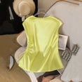 thumbnail image 4 of Dolkfu Fancy Tops for Women V Neck Silky Tank Tops Runched Sleeveless Tees for Women L, 4 of 5