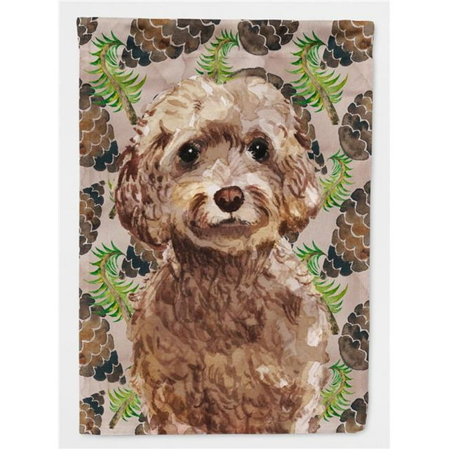 Carolines Treasures BB9584CHF Marron Cockapoo Drapeau en Toile avec Pommes de Pin - Taille Maison