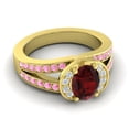 thumbnail image 3 of 2.35 Carat Oval Cut Garnet & Pink Sapphire Gemstone Wonderful Anniversary Ring for Women Solid 14K Yellow Gold Size 9 by Diamond-Capitals, 3 of 8