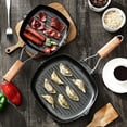 thumbnail image 6 of WE-POLUJ Large Nonstick Grilling Pans Foldable Dish Pans Steak Pans Refined Iron Texture Suitable for Stovetops Easy Cooking, 6 of 9