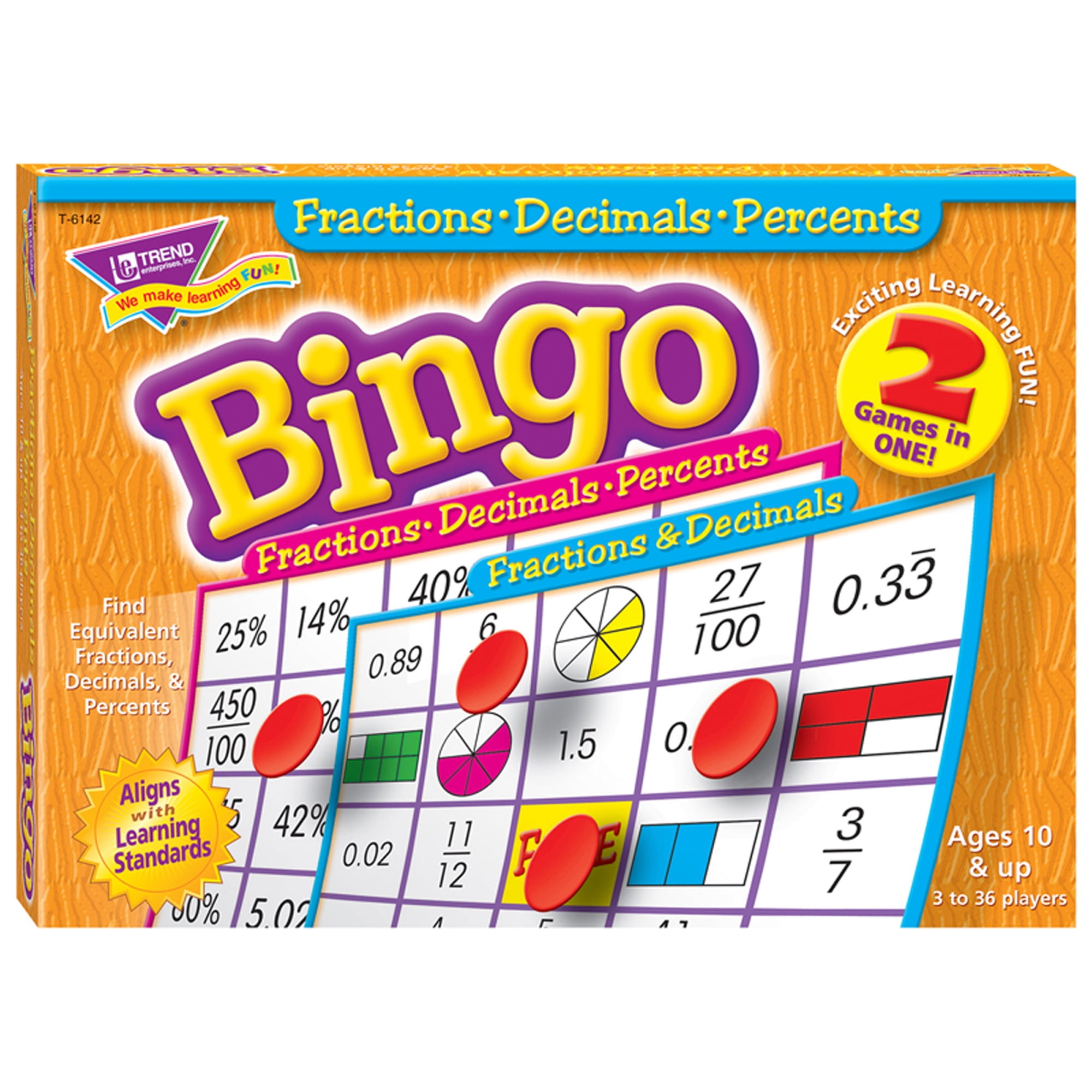 Trend Fractions, Decimals, & Percents Bingo Game