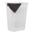 thumbnail image 1 of Cesta para ropa Mind Reader, 60 L, delgada, con tapa de plástico, color blanco, 1 of 7