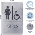 thumbnail image 3 of ADA CENTRAL SIGNS - 6"X9" Girls Accessible Restroom Sign - ADA Compliant Tactile Graphics Grade 2 Braille Text Wall Signs - Bathroom Door Placard Double Sided Tape Wheelchair Handicap Rest Room Sign, 3 of 7