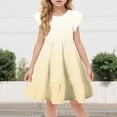 thumbnail image 2 of Gubotare Girls Summer Dresses Boho Girls Short Sleeve Embroidery Dress Summer Skirts (Yellow,Size 9-10 Years), 2 of 5