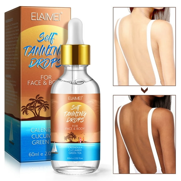 SDJMa Self-Tan Drops Get A Faster, Darker Sun Tan From Tan Accelerating Actives, Illuminating To Create Your Own Self Tanner 60ml
