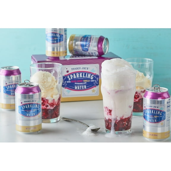 Pack of 2 - TJs Black Cherry Vanilla Sparkling Water 12 Fl Oz