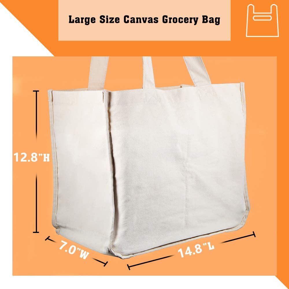 Canvas Grocery Shopping Bags with Bottle Sleeves, MICARSKY 100% Organic  Cotton Cloth Reusable and Washable & Eco-friendly Wine Totes with Handles  (1 