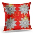 thumbnail image 1 of BSDHOME Housse de Coussin Baroque Blanc Motif Brocart Floral Ancien en Métal de Verre Rouge avec Antique Doré 18x18 Pouces, 1 of 1