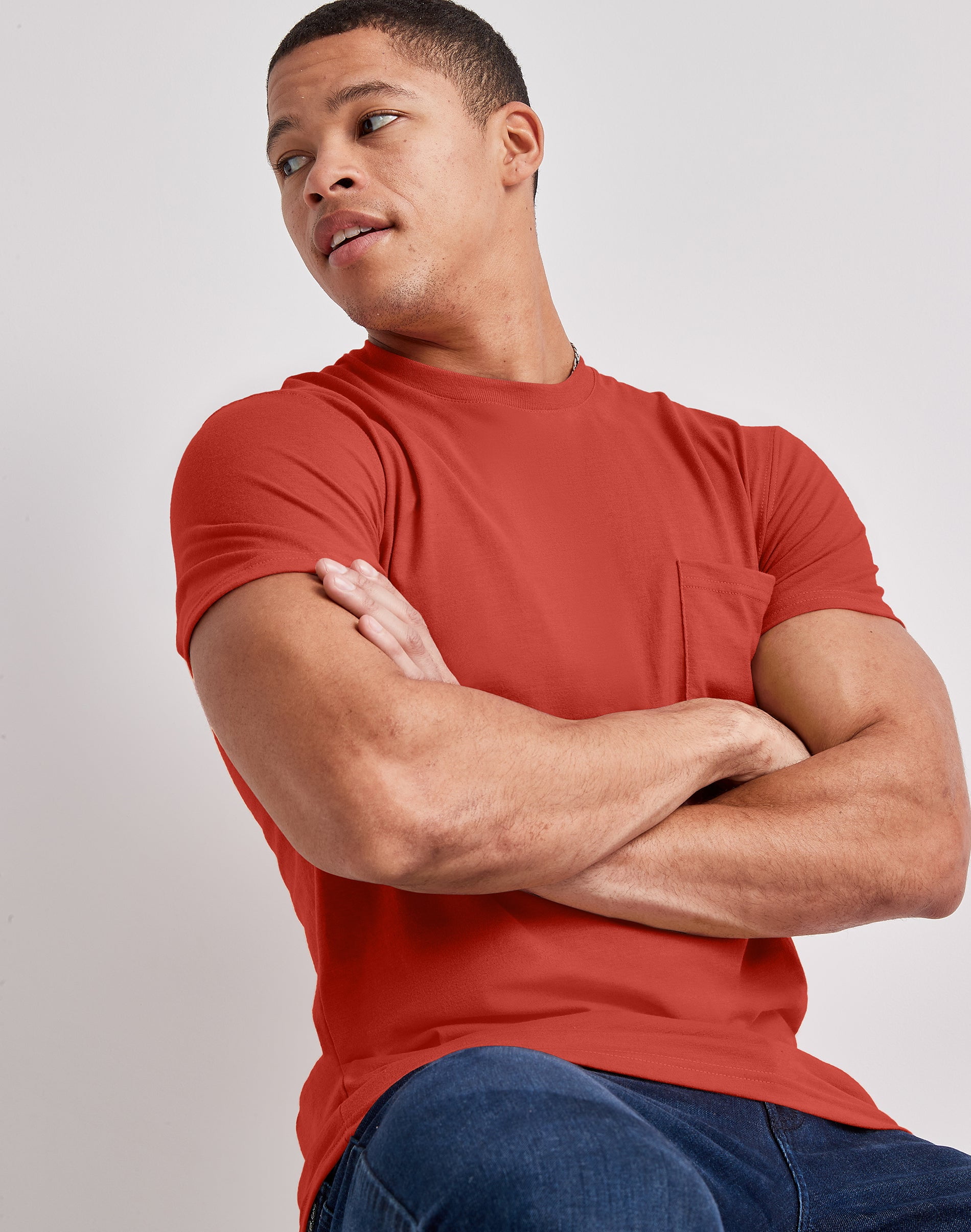 Hanes Originals Men's Pocket T-Shirt Cotton Crewneck Short Sleeve Tee Lightweight S-3XL