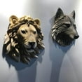 thumbnail image 4 of Animal Tête Mur Sculpture Ornement Résine Statue Main Courbée Sculpture en Résine Pendaison Art Décor Loup, 4 of 6