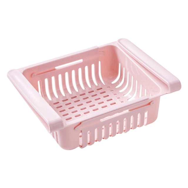 Kitchen Drawer Organizer Pull-Out Refrigerator Storage Box Food Drawer, Drawer Organizer Kitchen Utensils Shelf 20.5x16.4x7.6cm Adjustable for Sink Counter Space Saving