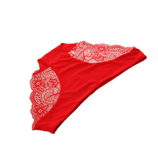 Lencería de tiro bajo M Rojo Colco Ropa interior de encaje de mujer