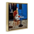 thumbnail image 3 of Stupell Industries Trendy Duck at Cafe Animals Painting Gold Floater Framed Canvas Art Print Wall Art, 25 x 25, 3 of 9