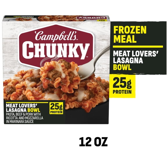 Campbell's Chunky Meat Lovers' Lasagna Bowl Frozen Meal, 12 oz