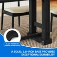 thumbnail image 6 of Dextrus 70" Dining Table for 6–8 People, Farmhouse Rectangular Kitchen Table with Thick Base for Dining Room, Living Room, and Kitchen, Black, 6 of 9