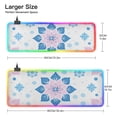 thumbnail image 3 of Pink Blue Floral Geometric RGB Gaming Mouse Pad Large Keyboard Mat Rubber Base 13 Light Modes, 3 of 6