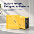 thumbnail image 6 of QINIUXO USB C Charger Block, 2 Pcs USB C Adapter, 5-Port Wall Charger, Fast Charging Block, Type C Brick Chargers for Various Types of Mobile Phones, Yellow, 6 of 6