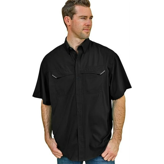 Pro Celebrity Men's Pro Fishing Outdoor Button-Down Shirt (2X-Large, Black)