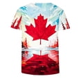 thumbnail image 4 of FRSASU Men's Canada Flag Print T-Shirt Maple Leaf Graphic Canadian Pride Patriotic Short Sleeve Crew Neck T-shirts Sky Blue-D, 4 of 5