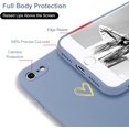 thumbnail image 3 of for iPhone SE Case 2022/2020, iPhone 8 iPhone 7 Case for Women Girls Silky Soft Protective Shockproof Silicone Phone Case with Cute Heart Design, Blue Grey, 3 of 7