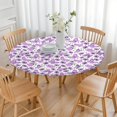 thumbnail image 3 of Purple Butterfly Flower Pattern Round Fitted Tablecloth with Elastic Edge,Dining Table Cover Waterproof,Outdoor Round Tablecloth for Camping,Dining,Indoor and Outdoor, 3 of 7