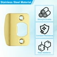 thumbnail image 3 of Uxcell Door Strike Plate, Round Corner Extended Lip Universal Security Latch Strike Deadbolt with Screw Gold, 3 of 6