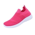 thumbnail image 2 of BRGZLK Womens Athletic Shoes Summer Trendy Solid Color Slip On Tennis Workout Sneakers Mesh Breathable Lightweight Casual Slip On Shoes for Running Walking Hot Pink 7, 2 of 9