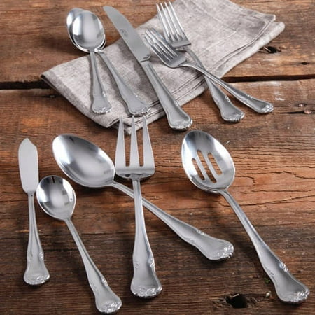 The Pioneer Woman Alex Marie 45-Piece Stainless Steel Flatware (Best Stainless Steel Flatware Made In Usa)