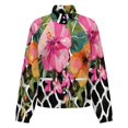 thumbnail image 5 of Jackets for Women Winter Coat Jackets Flannel Stand Collar Jacket(Floral Pattern Black White Background,Size:S-4XL), 5 of 7
