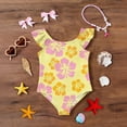 thumbnail image 4 of Abcomgle Girls One Piece Swimsuits 10-12 Floral Print One Piece Girls Swimsuit Ruffled Stretchy Girls Swimwear, 4 of 7