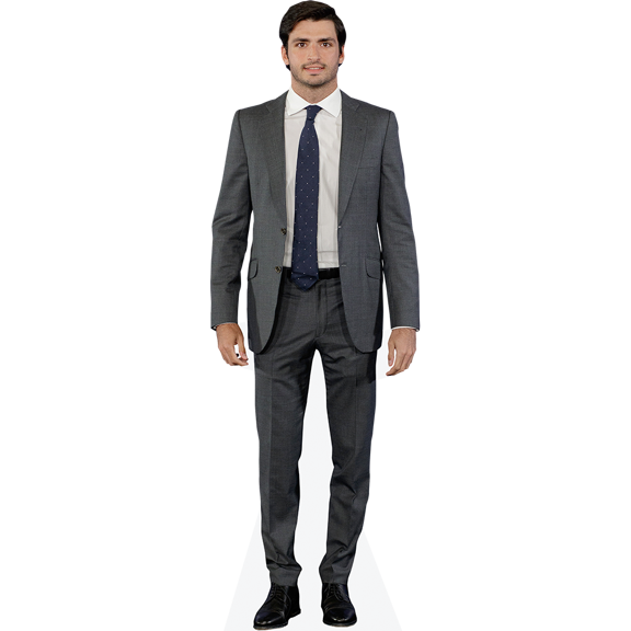 Carlos Sainz Jr (Grey Suit) Mini Cardboard Cutout Standee