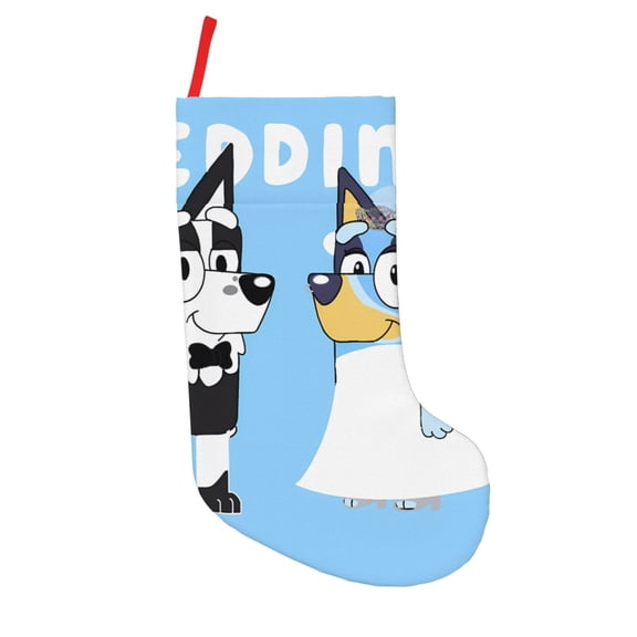 Defioc Bluey for Christmas Stockings 18" Personalized Holiday Stocking for Family, Farmhouse Decor, Xmas Tree Decoration, 1 Pack