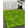 thumbnail image 3 of Ahgly Company Machine Washable Indoor Square Transitional Dark Lime Green Area Rugs, 3' Square, 3 of 7
