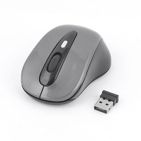 4 Buttons LED Light USB Receiver 2.4G Wireless Optical Computer Mouse Gray