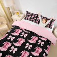 thumbnail image 3 of spefrowx Western Cowgirl Cowboy Boot Twin Duvet Cover for Kids, Black Pink Bow Twin Bedding, Pink Reversible, 2 Pieces, 1 Duvet Cover and 1 Pillowcase, 3 of 6