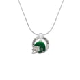 thumbnail image 2 of Delight Jewelry Silvertone Small Green Football Helmet Laugh Ring Charm Necklace, 18", 2 of 4