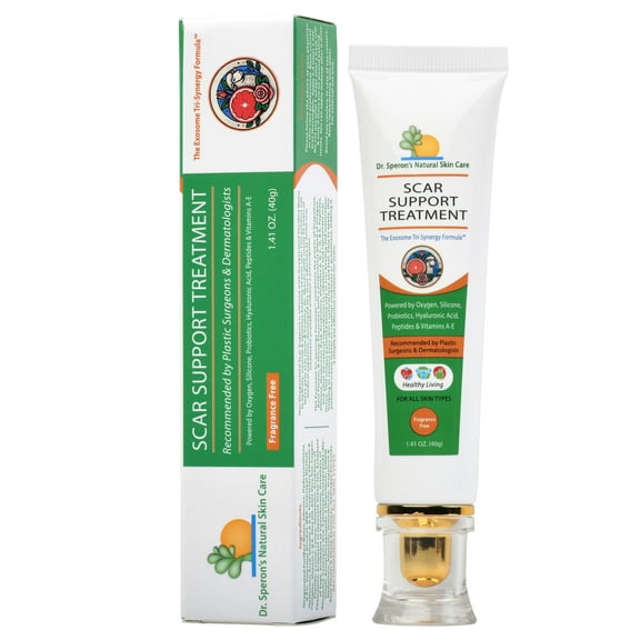 Dr. Speron's Natural Scar Removal Cream for New & Old Scars, Advanced Silicone Scar Gel for Surgical Scars, Pimples, Burns, and Dark Spots - 1.41oz