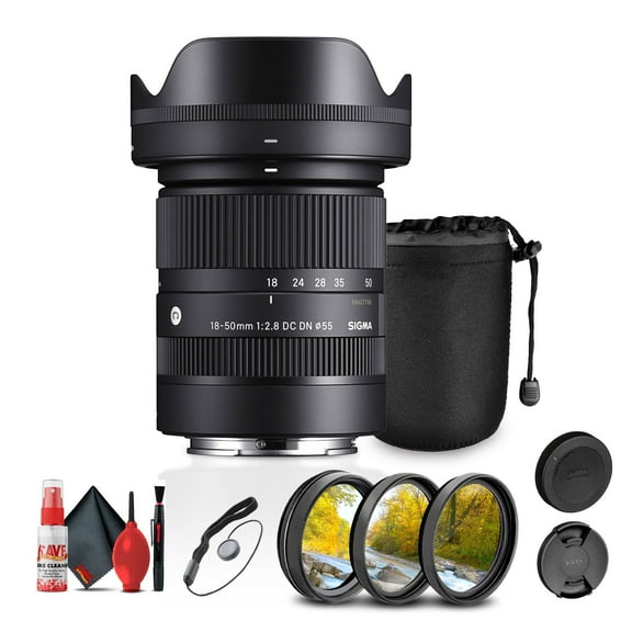 Sigma 18-50mm f/2.8 DC DN Contemporary Lens for Sony E  Bundle