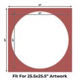 thumbnail image 2 of Brick Red Picture Frame Mat for 29x29 Frames - Circle Opening for 26x26 Photos - 10 Mats, 2 of 7