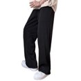 thumbnail image 2 of Pantalones Casuales para Hombres Pierna Recta Ancha Color Liso Pantalones Sueltos de Moda Pantalones Suaves Negro XL, 2 of 8