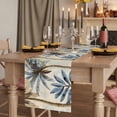 thumbnail image 2 of Palm Trees 36 Inch Table Runner, Blue Brown Vintage Watercolor Tropical Farmhouse Dresser Scarf Cotton & Linen Tablerunner for Dining/Kitchen Island/Holiday Party Décor Small 13" x 36", 2 of 9